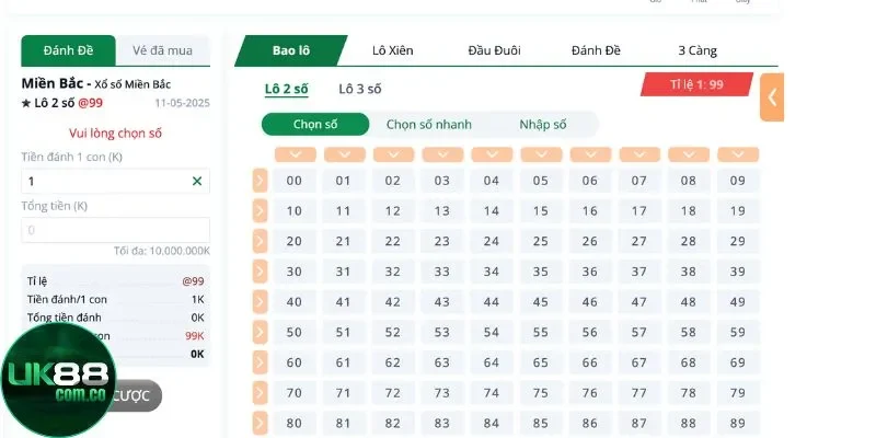 Nắm rõ quy luật khi chinh chiến xổ số miền Bắc UK88